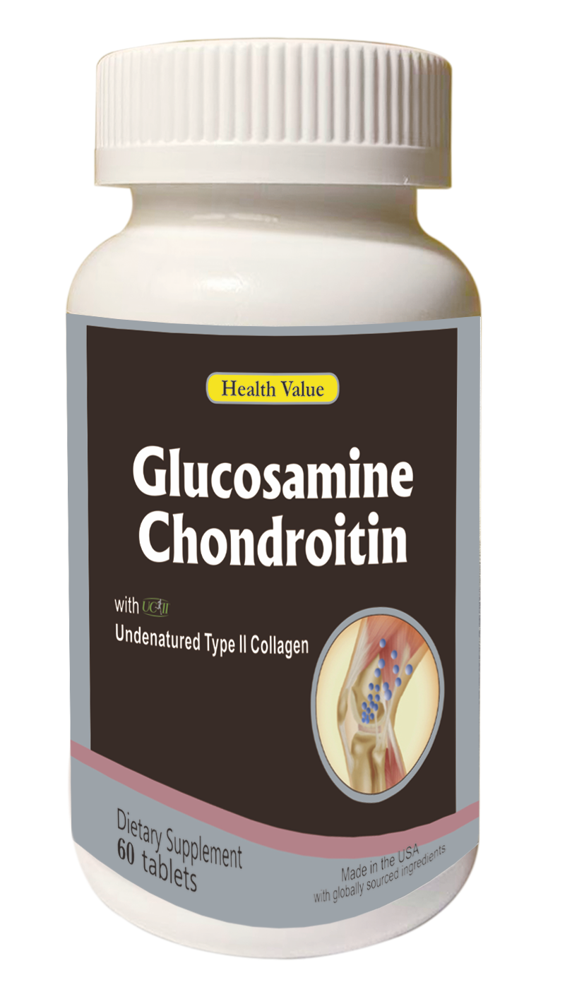 Health Value Glucosamine Chondroitin With UC II- 60 Tablets/Bottle